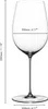 A diagram of a wine glass with dimensions indicated. Náhled obrázku produktu