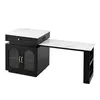 A black and white kitchen island with a marble-effect countertop against a white background. Podgląd zdjęcia produktu