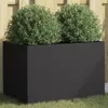 Pflanzkübel Schwarz 62x40x39 cm Kaltgewalzter Stahl 841595 Produktbild-Vorschau 1
