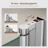 Close-up of a shower enclosure hinge mechanism, illustrating its adjustable wall mounting feature. Podgląd zdjęcia produktu