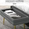 HOMCOM Sitzbank, Polsterbank mit Stauraum, Samtoptik, Produktbild-Vorschau 5