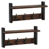 Relaxdays Wandgarderobe, set van 2, met 4 dubbele haken, Productafbeelding-voorbeeld 8