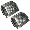 2er Set Edelstahl Grillkorb 20 x 20 x 4 cm Grill Produktbild-Vorschau 1