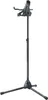 A black tablet stand on a white background. Voir les images du produit