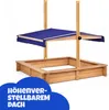 Pískoviště s nastavitelnou střechou 98 x 98 x 17 cm, Náhled obrázku produktu 2