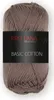 A ball of brown yarn with a black label. Produktbild-Vorschau