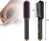 A hair straightening brush is shown next to a depiction of styled hair, with dimensions indicated. Produktbild-Vorschau