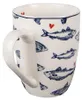 Clayre & Eef Tasse 350 ml Weiß Blau Porzellan Fische Produktbild-Vorschau 2