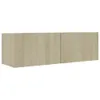 vidaXL Armoire TV Chêne Sonoma 100x30x30 cm Bois composite Voir les images du produit 1