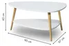 Table basse moderne, étagère, pieds en bois, ModernHome Voir les images du produit 5