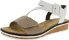 Rieker Damen Keil-Sandaletten Weiß/Beige Voir les images du produit 62