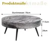 Runder Kaffeetisch mit 70 cm Durchmesser in grauer Produktbild-Vorschau 3