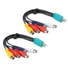 Two sets of RCA cables with 3.5mm and 2.5mm jacks on a white background. Anteprima dell’immagine prodotto