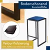 Collage of images showing a bar stool, its leg with a plastic foot, and text highlighting features. Anteprima dell’immagine prodotto