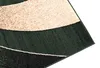 A close-up view of a rug with abstract curved patterns in beige, green, and black. Anteprima dell’immagine prodotto