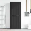 A tall, black storage cabinet is shown against a white wall, with a ladder on the left and gardening tools on the right. Produktbild-Vorschau