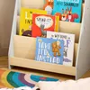 SoBuy Kinderregal KMB106-HG mit 3 Regalen, gefüllt mit bunten Kinderbüchern im skandinavischen Design Náhľad obrázku produktu