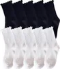10 Paar Rüschen Socken Damen Weiße/Schwarz Baumwolle Socken Produktbild-Vorschau 1