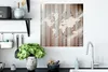 MuchoWow® Poster Weltkarte - Weiß - Holz 50x50 cm - Produktbild-Vorschau 3