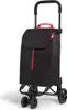 A black shopping trolley with red accents is shown against a white background. Podgląd zdjęcia produktu