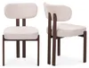 6er-Set Esszimmerstühle, Stoff, Beige – Beine in dunkler Produktbild-Vorschau 2
