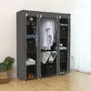 WYCTIN DIY Kleiderschrank mit Stangen Stoffschrank mit Tür Produktbild-Vorschau 8
