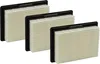Three pleated filters with black frames are arranged diagonally against a white background. Produktbild-Vorschau