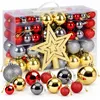 Weihnachtskugeln Rot Gold Grau 108er Set, Christbaumkugeln Produktbild-Vorschau 1