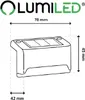 A line drawing of a solar lamp with dimensions indicated. Produktbild-Vorschau