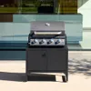 sweeek - Außenküche Stahl 2 Türen L80cm - Schwarz Produktbild-Vorschau 2