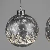 LED Deko Kugel FROSTY WINTERWALD zum aufhängen D. 10cm grau Produktbild-Vorschau 1