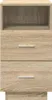 A front view of a wooden nightstand with two drawers and an open shelf. Anteprima dell’immagine prodotto