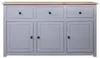 vidaXL Dressoir, grijs, 135x40x80 cm, grenenhout, Productafbeelding-voorbeeld 1