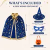 4er-Set Halloween Zauberer Kostüm für Kinder mit Umhang Produktbild-Vorschau