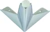 A single chrome-plated furniture leg with a white plastic cap on a white background. Podgląd zdjęcia produktu