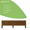 A product image showing a wooden border fence with dimensions and features listed in German. Produktbild-Vorschau