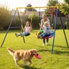 COSTWAY Swing Frame Swing Frame Double Swing Kovový rám pre Náhľad obrázku produktu 2