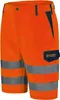 A pair of orange work shorts with reflective gray stripes. Produktbild-Vorschau