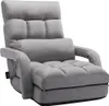 A grey fabric floor chair with an adjustable backrest and armrests, shown from a slight angle. Produktbild-Vorschau