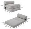 Pouf letto sfoderabile 70x190 cm BANANAIR grigio chiaro Anteprima dell’immagine prodotto 4