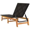 Sonnenliegen 2 Stk. Schwarz Braun Poly Rattan Massivholz Produktbild-Vorschau 8