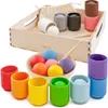 Drewniane zabawki Montessori – piłeczki w kubeczkach, 4 cm Podgląd zdjęcia produktu 1