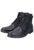 A pair of black leather winter boots. Voir les images du produit