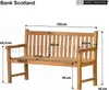 Teak Gartenbank 150 cm Holzbank massiv 3-Sitzer als Produktbild-Vorschau 6