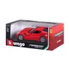 A red Bburago Ferrari F12TDF model car in its packaging. Produktbild-Vorschau
