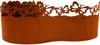 A close-up, studio shot of a rust-colored metal garden border with a decorative butterfly cut-out pattern along the top edge. Produktbild-Vorschau
