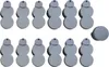 A collection of snowman-shaped objects arranged in two rows, with one additional object to the right. Produktbild-Vorschau