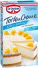 A product box for Dr. Oetker Tortencreme Käse-Sahne with a picture of a cake. Produktbild-Vorschau