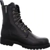 A black leather lace-up boot with a side zipper. Voir les images du produit