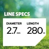 A white card with product specifications overlaid on a blurred background of green grass and trees. Anteprima dell’immagine prodotto